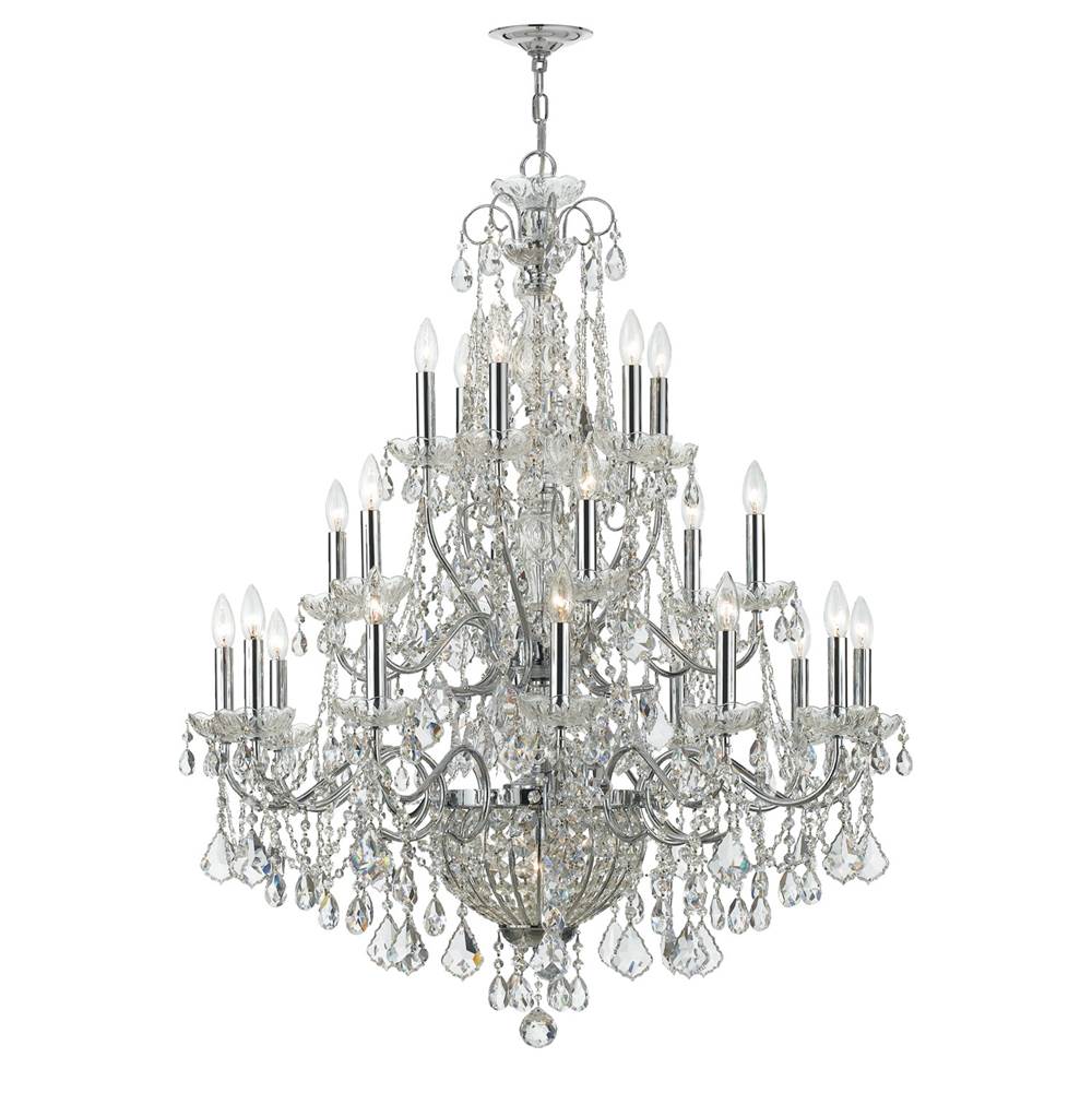 Crystorama 3229-CH-CL-MWP Polished Chrome Imperial 26 Light Hand Cut Crystal Polished Chrome Chandelier Image 1