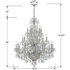 Crystorama Imperial 26 Light Hand Cut Crystal Polished Chrome Chandelier