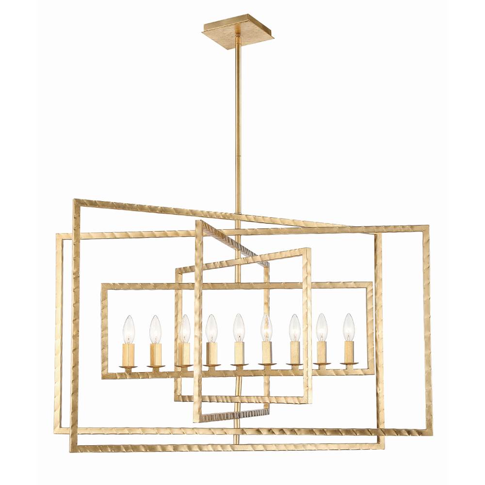 Crystorama 337-GA Antique Gold Capri 9 Light Antique Gold Chandelier Image 1
