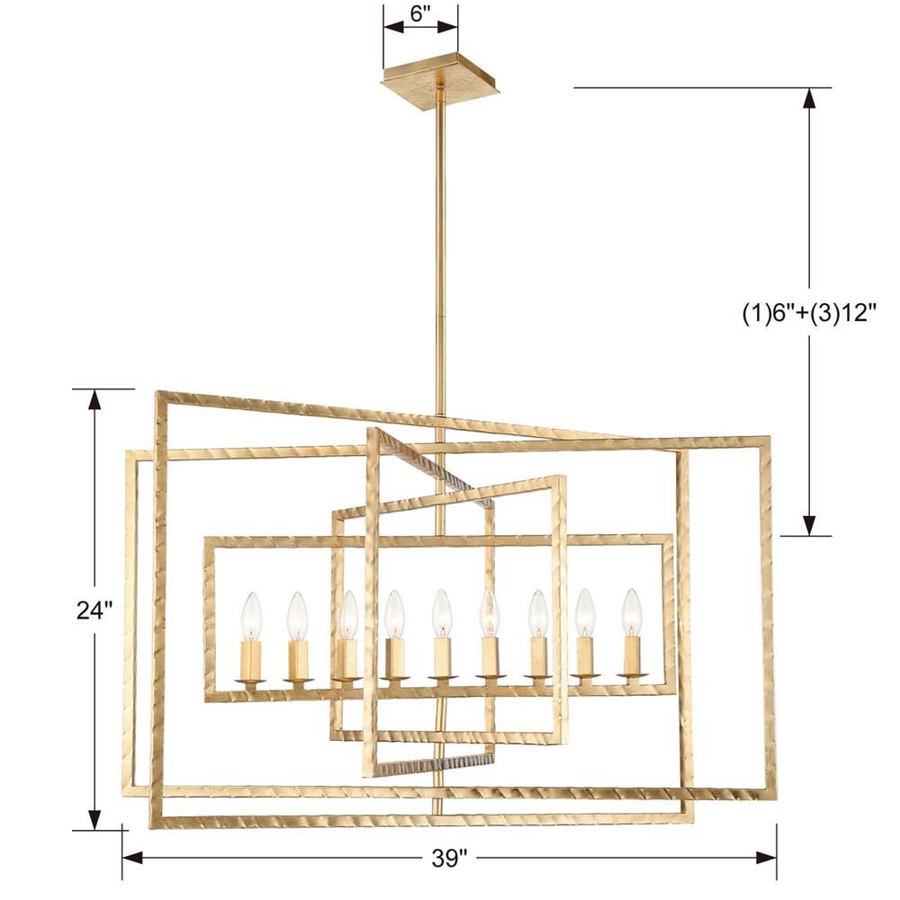Crystorama 337-GA Antique Gold Capri 9 Light Antique Gold Chandelier Image 2