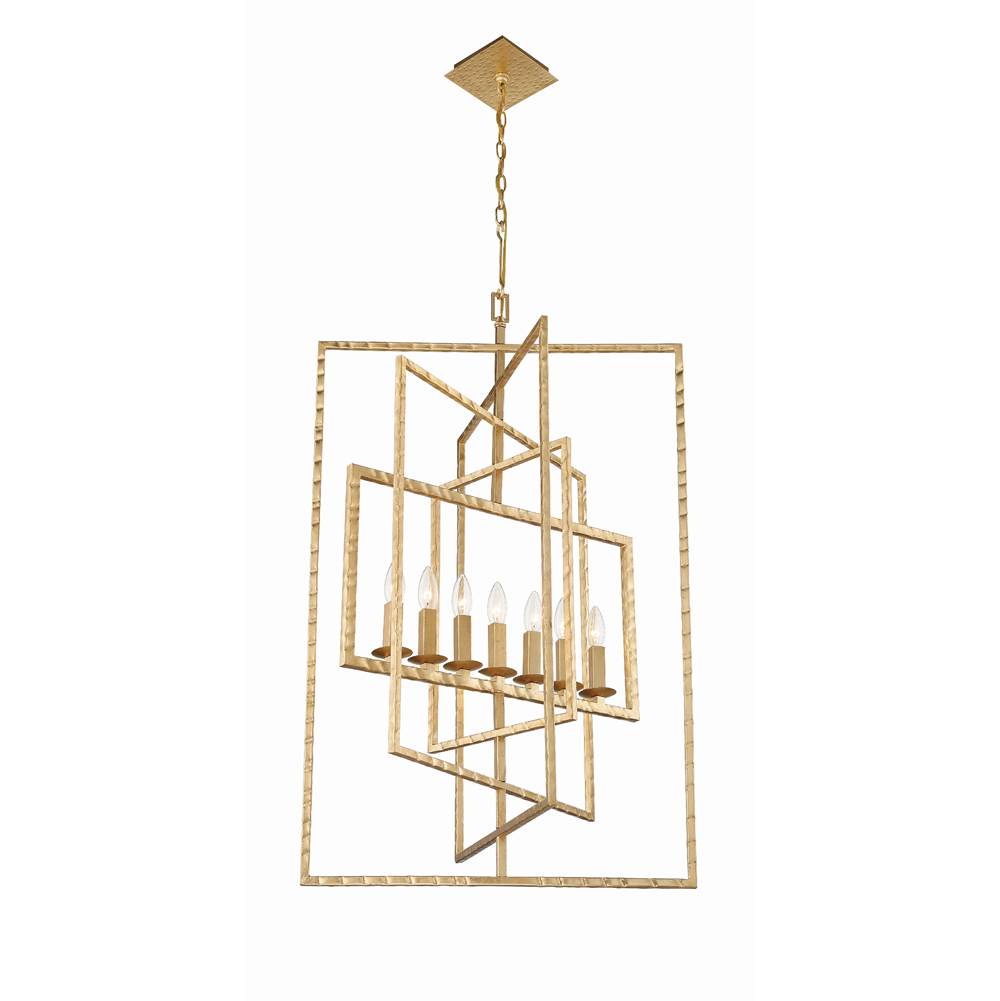 Crystorama Capri 7 Light Antique Gold Chandelier