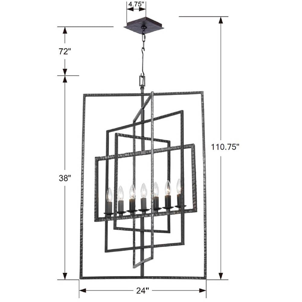 Crystorama 339-RS Raw Steel Capri 7 Light Raw Steel Chandelier Image 2