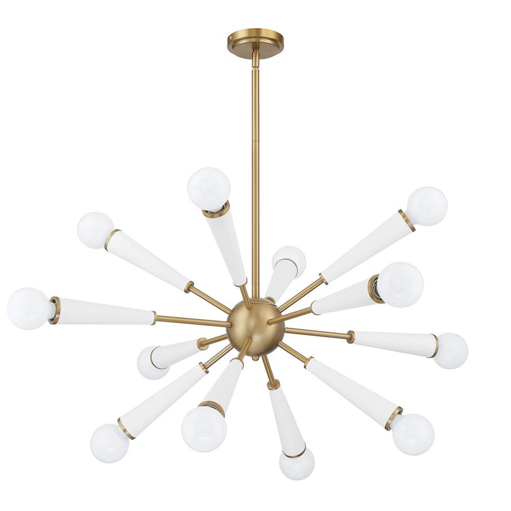 Crystorama Zodiac 12 Light Aged Brass Chandelier