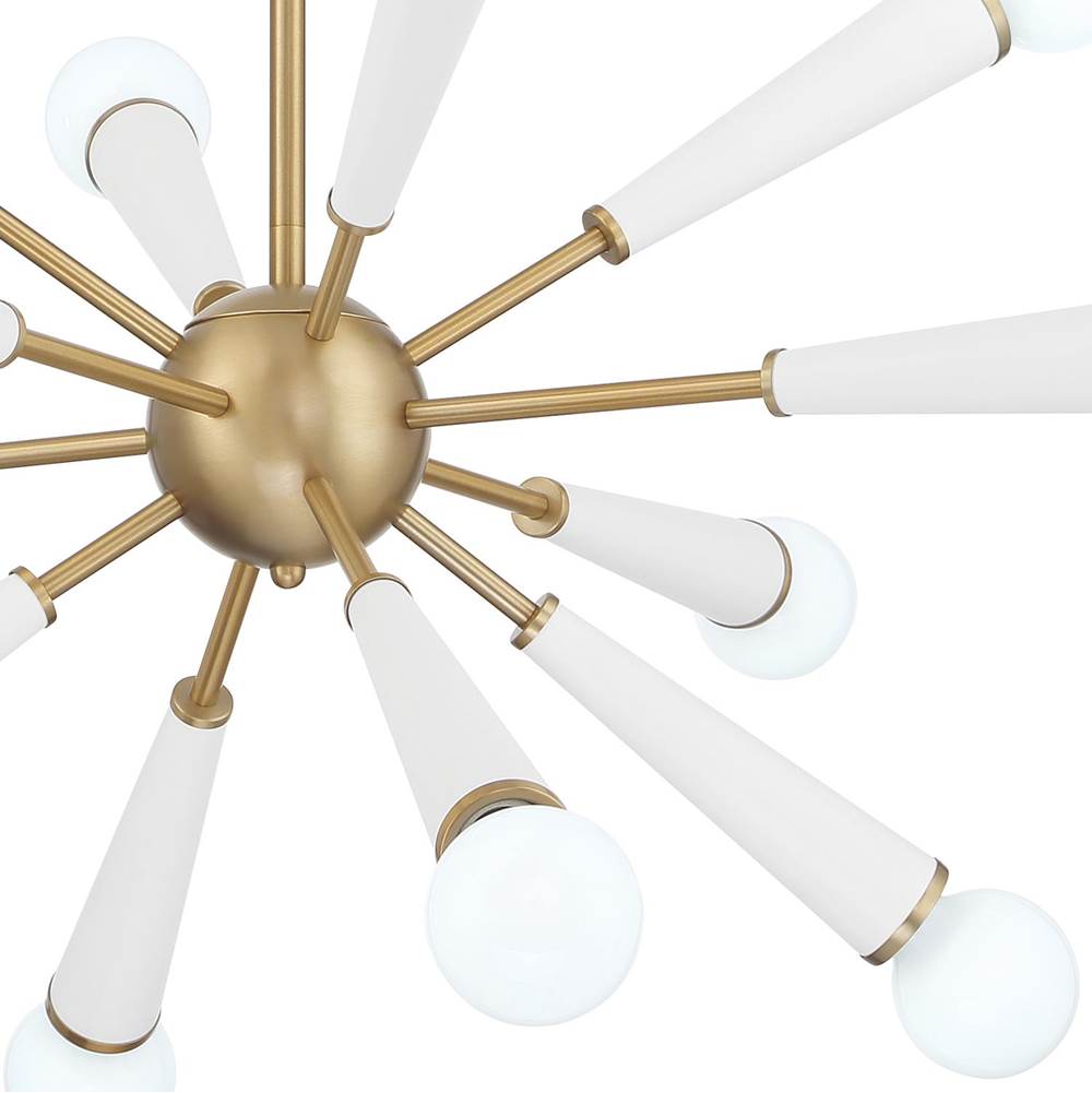 Crystorama 3812-AG-MT Aged Brass,Matte White Zodiac 12 Light Aged Brass Plus Matte White Chandelier Image 4