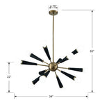 Crystorama 3812-AG Aged Brass Zodiac 12 Light Aged Brass Chandelier Image 2