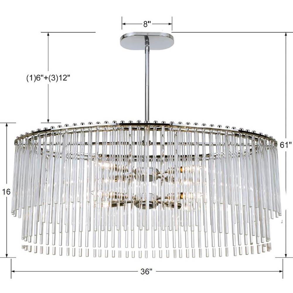 Crystorama Bleecker 8 Light Polished Chrome Chandelier