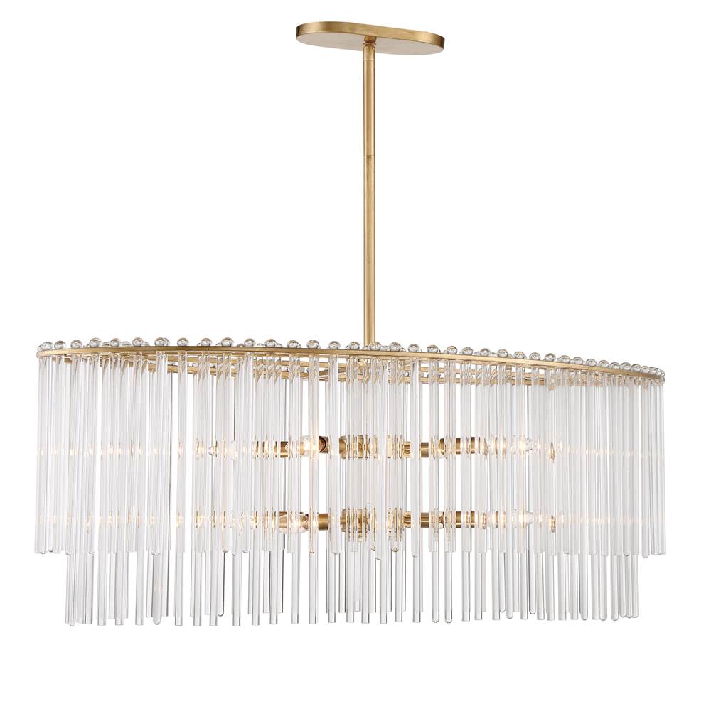 Crystorama 398-GA Antique Gold Bleecker 8 Light Antique Gold Chandelier Image 1