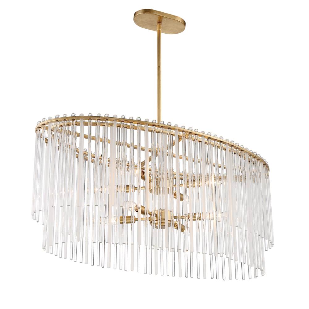 Crystorama 398-GA Antique Gold Bleecker 8 Light Antique Gold Chandelier Image 3