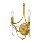 Crystorama Metro 2 Light Antique Gold Sconce