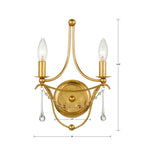 Crystorama 422-GA Antique Gold Metro 2 Light Antique Gold Sconce Image 2