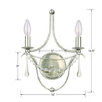 Crystorama Metro 2 Light Antique Gold Sconce