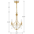 Crystorama 423-GA Antique Gold Metro 3 Light Antique Gold Mini Chandelier Image 2