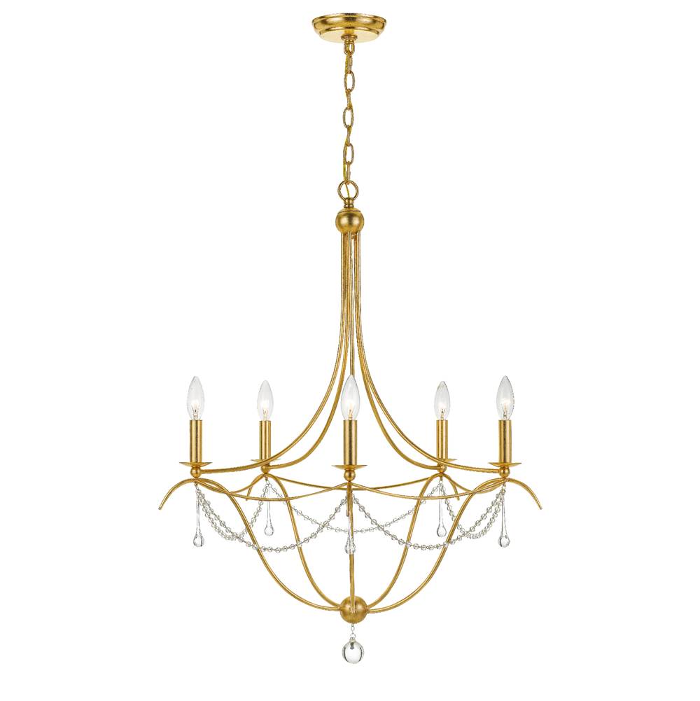 Crystorama 425-GA Antique Gold Metro 5 Light Antique Gold Chandelier Image 1