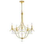 Crystorama Metro 5 Light Antique Gold Chandelier