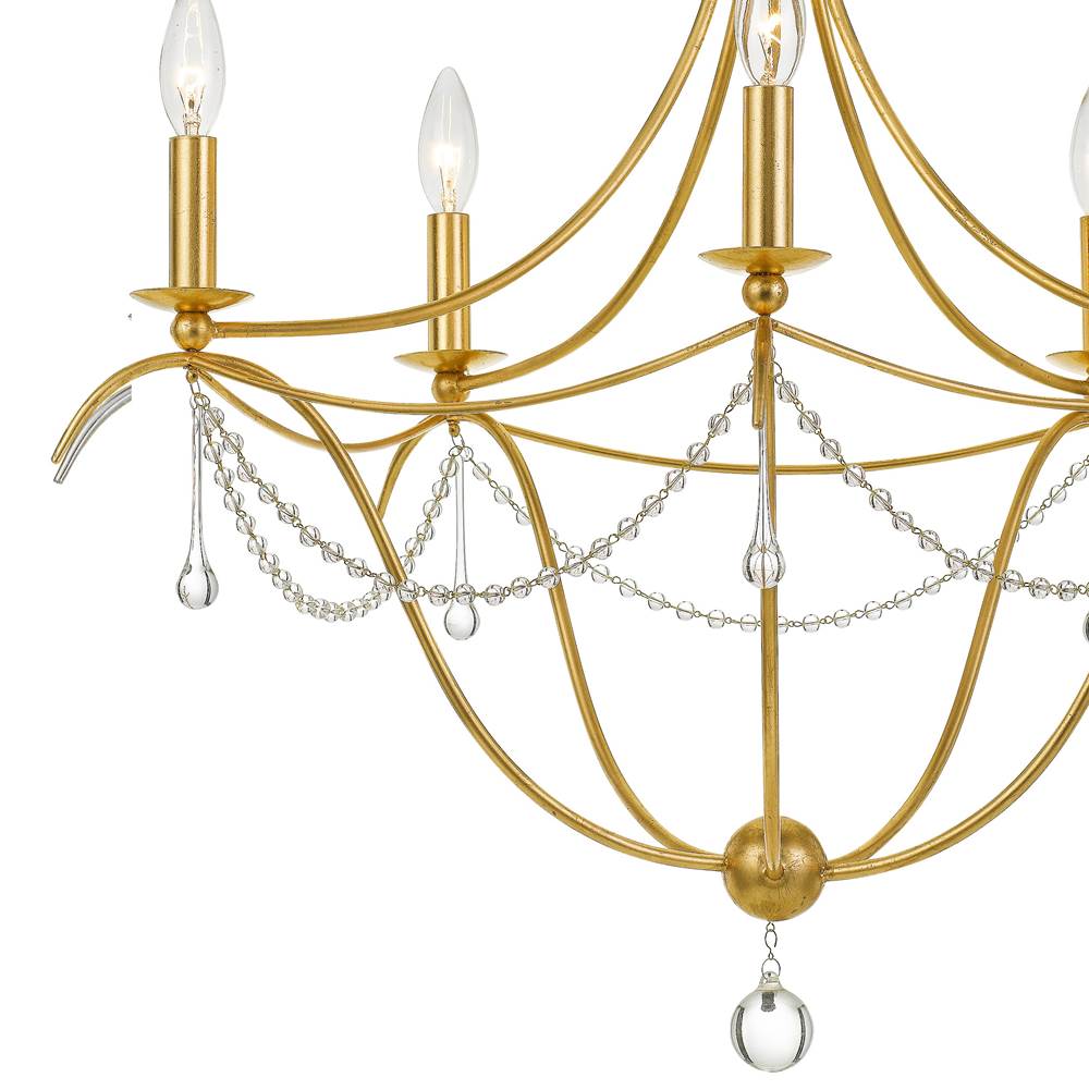 Crystorama 425-GA Antique Gold Metro 5 Light Antique Gold Chandelier Image 5