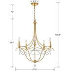 Crystorama 425-GA Antique Gold Metro 5 Light Antique Gold Chandelier Image 2
