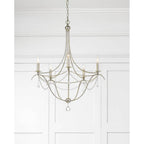 Crystorama 425-SA Antique Silver Metro 5 Light Crystal Beads Antique Silver Chandelier Image 3