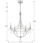 Crystorama 425-SA Antique Silver Metro 5 Light Crystal Beads Antique Silver Chandelier Image 2