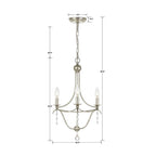 Crystorama Metro 3 Light Antique Silver Mini Chandelier