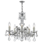 Crystorama 4376-CH-CL-MWP Polished Chrome Maria Theresa 5 Light Hand Cut Crystal Polished Chrome Mini Chandelier Image 1