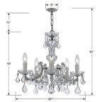 Crystorama Maria Theresa Maria Theresa 5 Light Hand Cut Crystal Polished Chrome Mini Chandelier