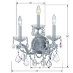 Crystorama Maria Theresa Maria Theresa 3 Light Hand Cut Crystal Polished Chrome Sconce