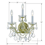 Crystorama Maria Theresa Maria Theresa 3 Light Hand Cut Crystal Polished Chrome Sconce