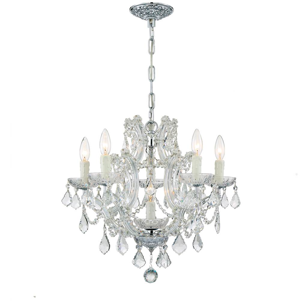 Crystorama 4405-CH-CL-MWP Polished Chrome Maria Theresa 6 Light Hand Cut Crystal Polished Chrome Mini Chandelier Image 1
