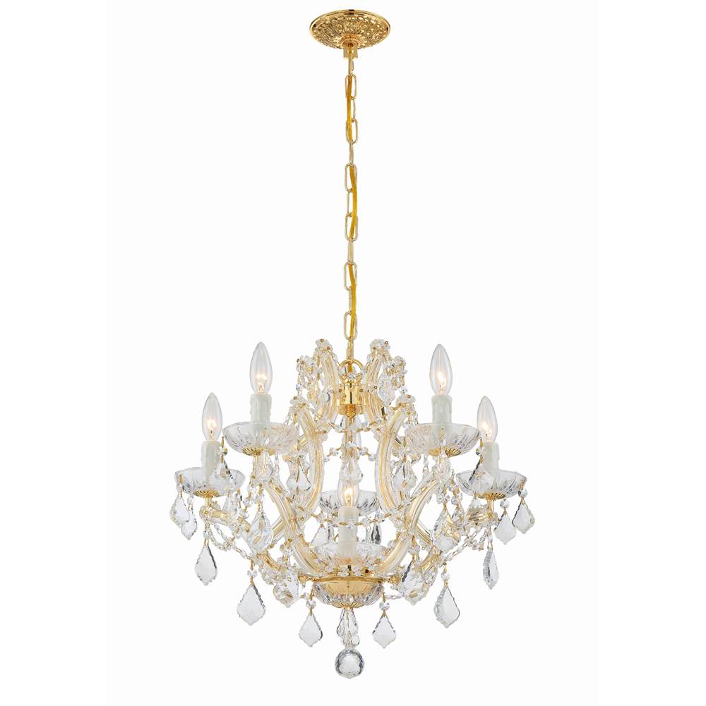 Crystorama Maria Theresa Maria Theresa 6 Light Hand Cut Crystal Polished Chrome Mini Chandelier