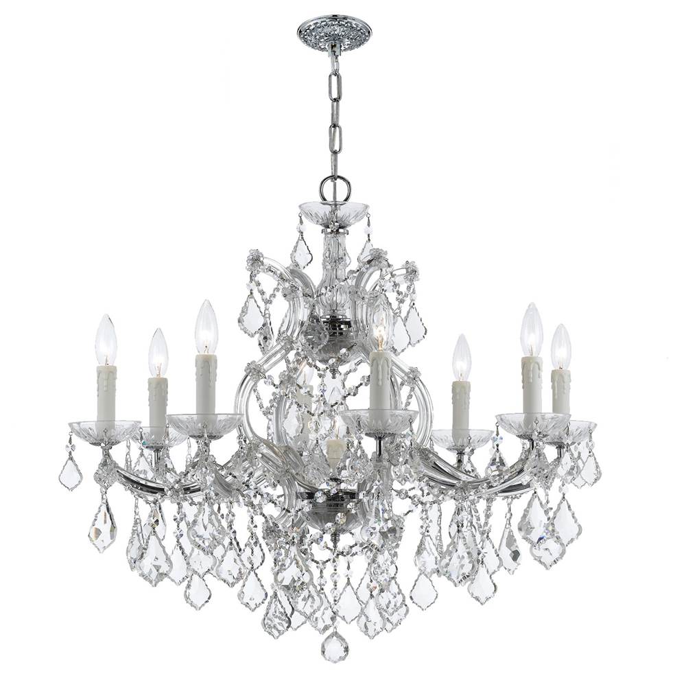 Crystorama 4408-CH-CL-MWP Polished Chrome Maria Theresa 9 Light Hand Cut Crystal Polished Chrome Chandelier Image 1