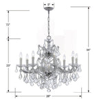 Crystorama Maria Theresa Maria Theresa 9 Light Hand Cut Crystal Polished Chrome Chandelier