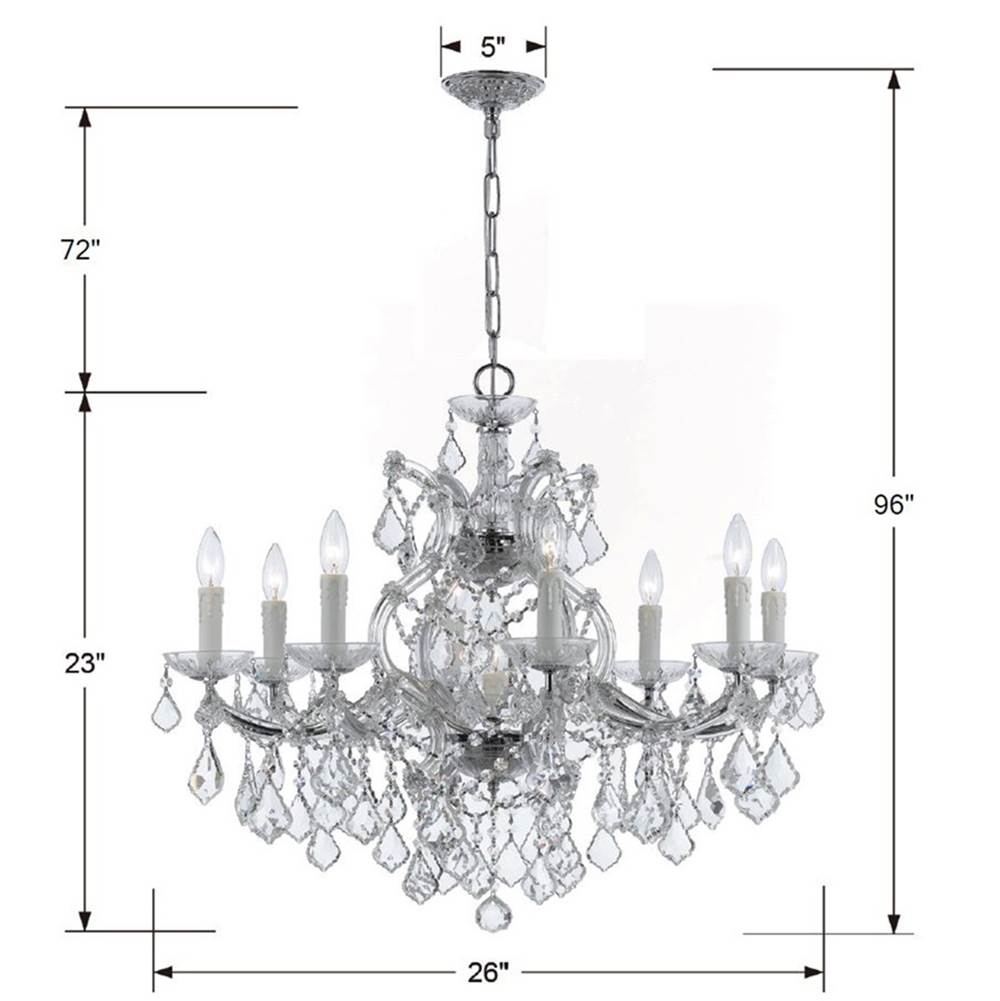 Crystorama Maria Theresa Maria Theresa 9 Light Hand Cut Crystal Polished Chrome Chandelier