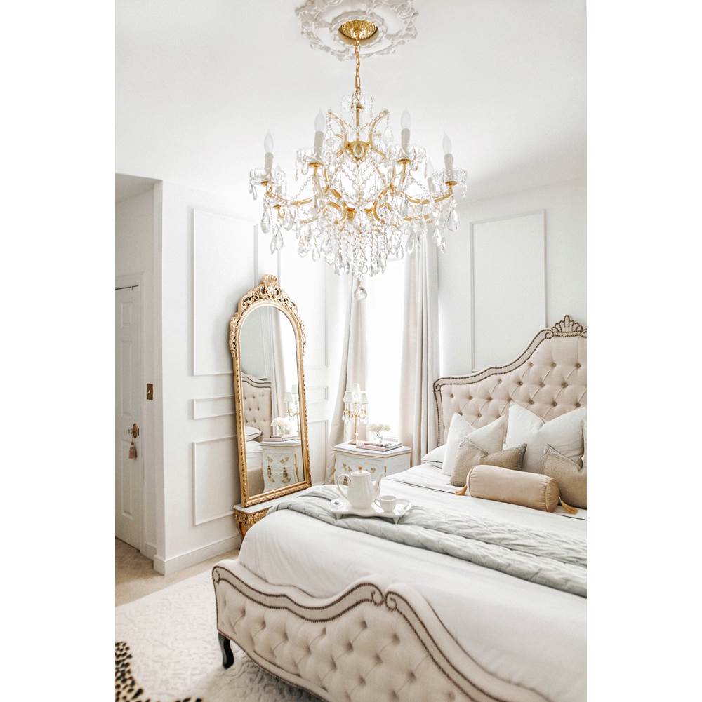 Crystorama 4408-GD-CL-MWP Gold Maria Theresa 9 Light Hand Cut Crystal Gold Chandelier Image 5