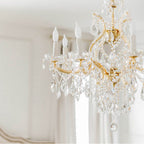 Crystorama 4408-GD-CL-MWP Gold Maria Theresa 9 Light Hand Cut Crystal Gold Chandelier Image 3