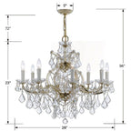 Crystorama 4408-GD-CL-MWP Gold Maria Theresa 9 Light Hand Cut Crystal Gold Chandelier Image 2