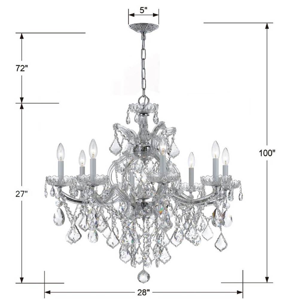 Crystorama Maria Theresa Maria Theresa 9 Light Hand Cut Crystal Polished Chrome Chandelier