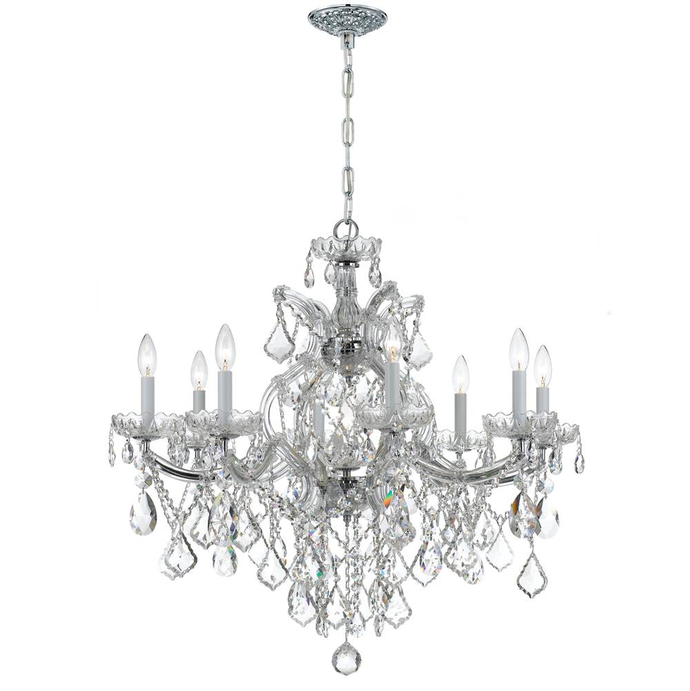 Crystorama 4409-CH-CL-S Polished Chrome Maria Theresa 9 Light Swarovski Strass Crystal Polished Chrome Chandelier Image 1