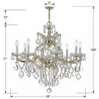 Crystorama Maria Theresa Maria Theresa 9 Light Swarovski Strass Crystal Polished Chrome Chandelier