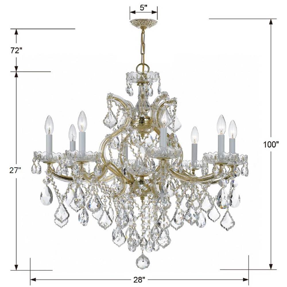 Crystorama Maria Theresa Maria Theresa 9 Light Swarovski Strass Crystal Polished Chrome Chandelier