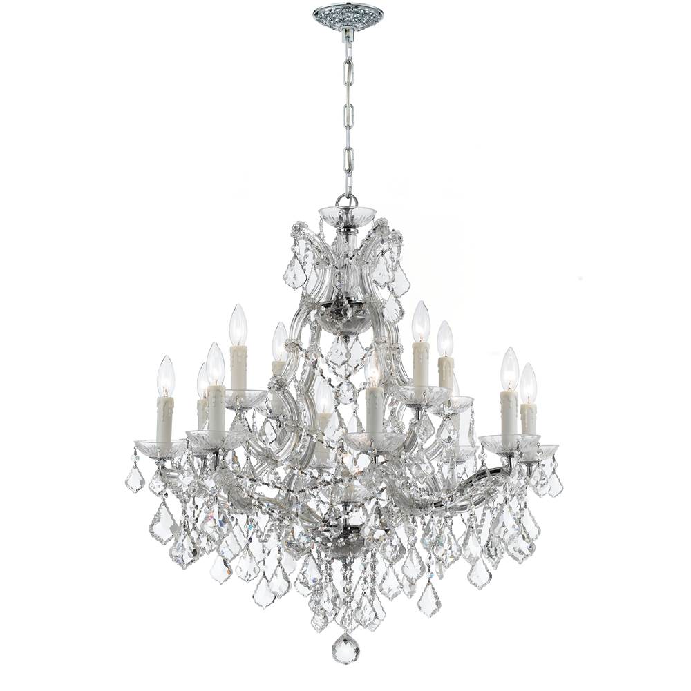 Crystorama 4412-CH-CL-I Polished Chrome Maria Theresa 13 Light Clear Italian Crystal Polished Chrome Chandelier Image 1