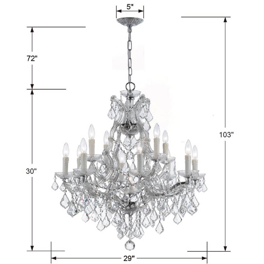 Crystorama Maria Theresa Maria Theresa 13 Light Hand Cut Crystal Polished Chrome Chandelier