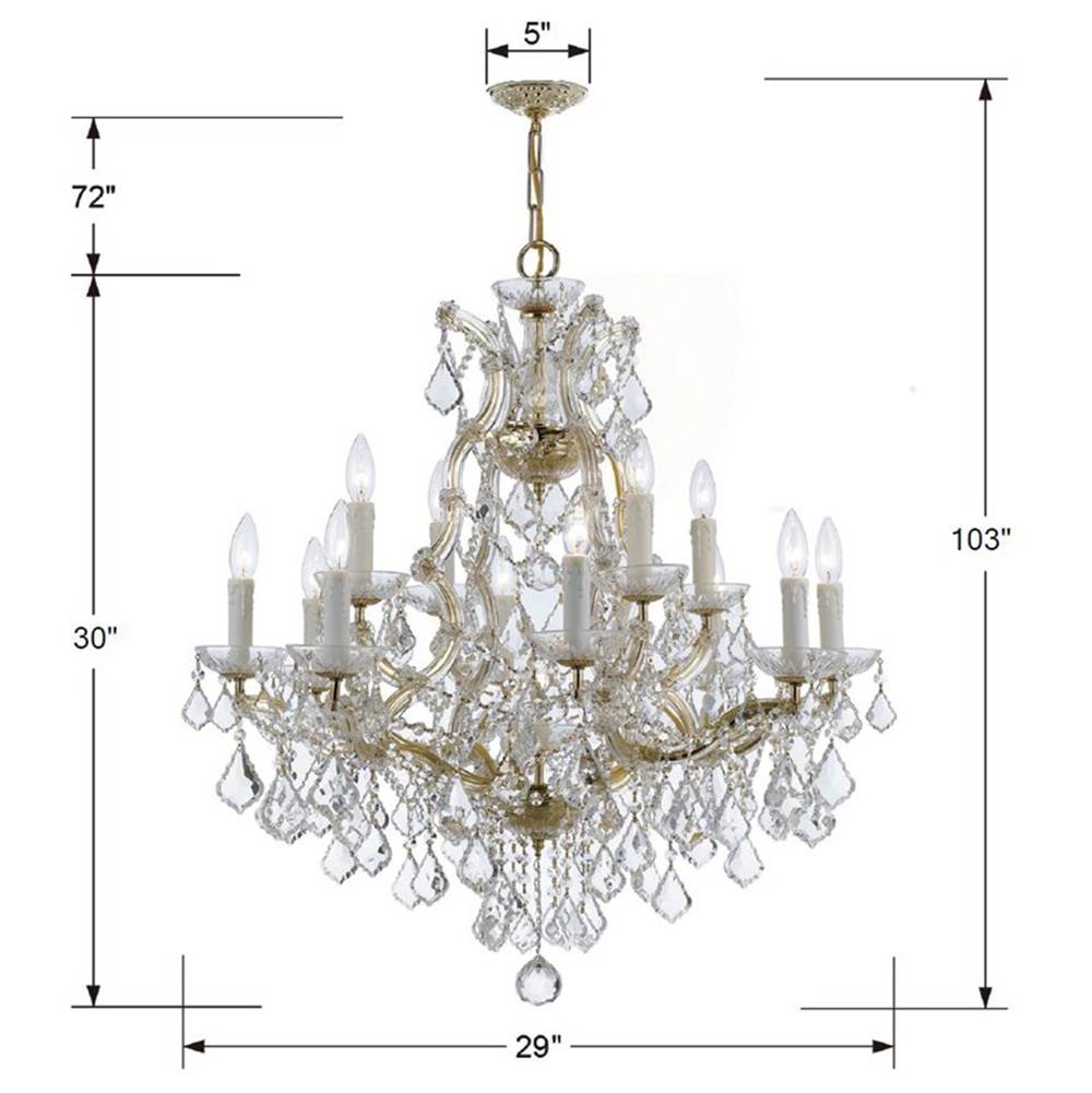 Crystorama Maria Theresa Maria Theresa 13 Light Swarovski Strass Crystal Polished Chrome Chandelier
