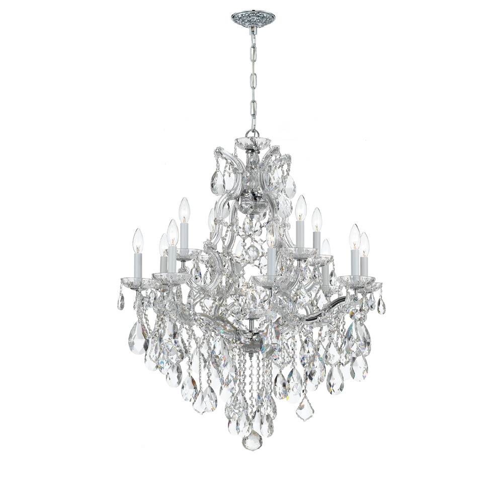Crystorama 4413-CH-CL-S Polished Chrome Maria Theresa 13 Light Swarovski Strass Crystal Polished Chrome Chandelier Image 1