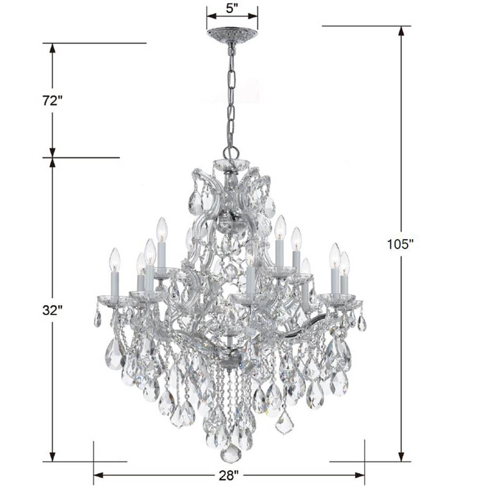 Crystorama Maria Theresa Maria Theresa 13 Light Swarovski Strass Crystal Polished Chrome Chandelier