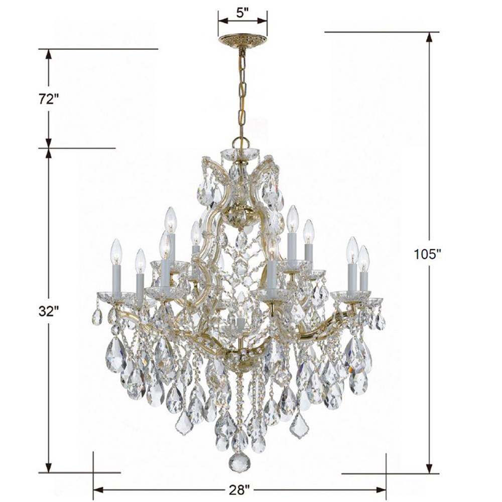 Crystorama Maria Theresa Maria Theresa 13 Light Swarovski Strass Crystal Polished Chrome Chandelier