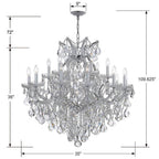 Crystorama Maria Theresa Maria Theresa 19 Light Hand Cut Crystal Polished Chrome Chandelier