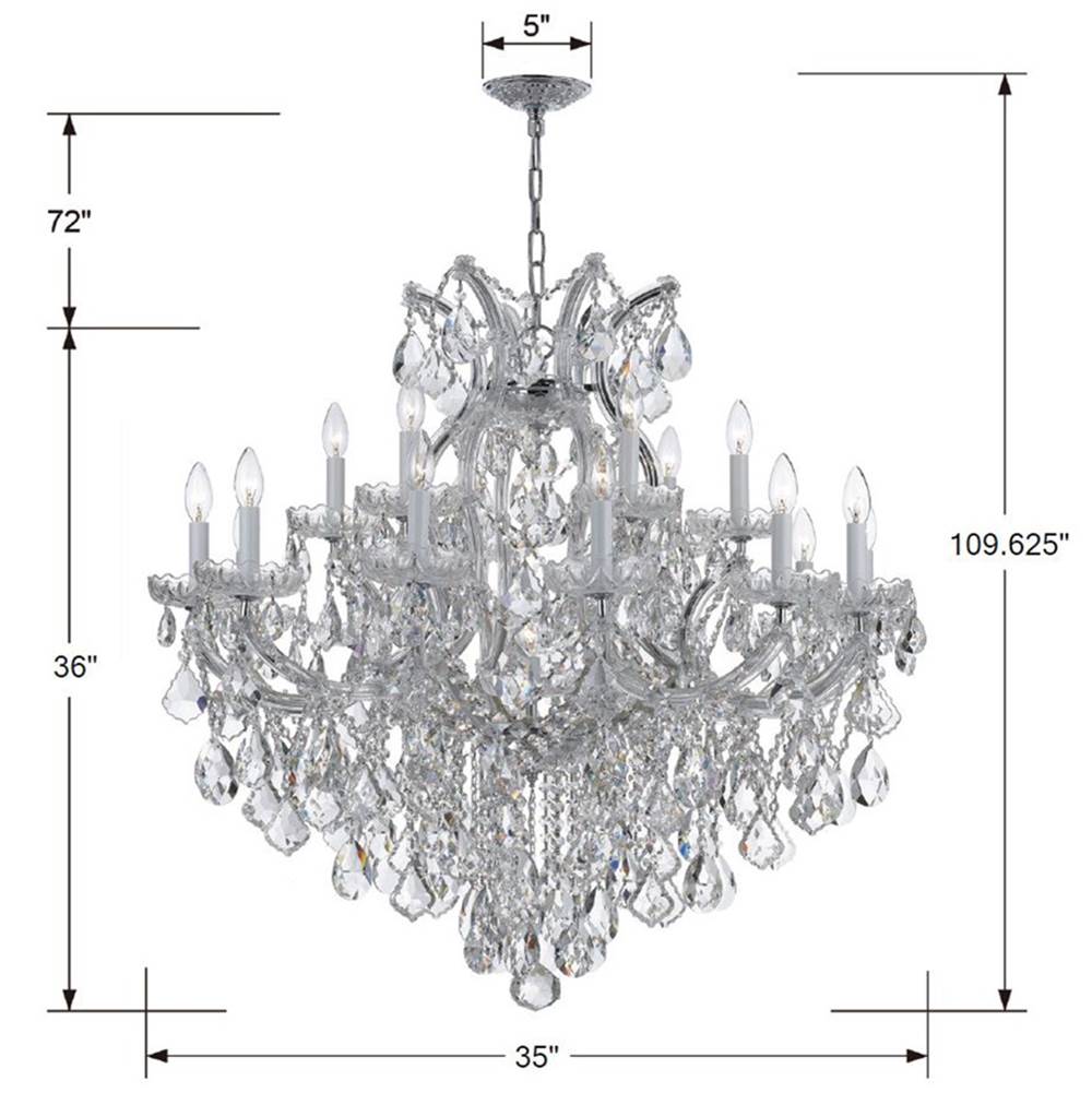 Crystorama Maria Theresa Maria Theresa 19 Light Hand Cut Crystal Polished Chrome Chandelier