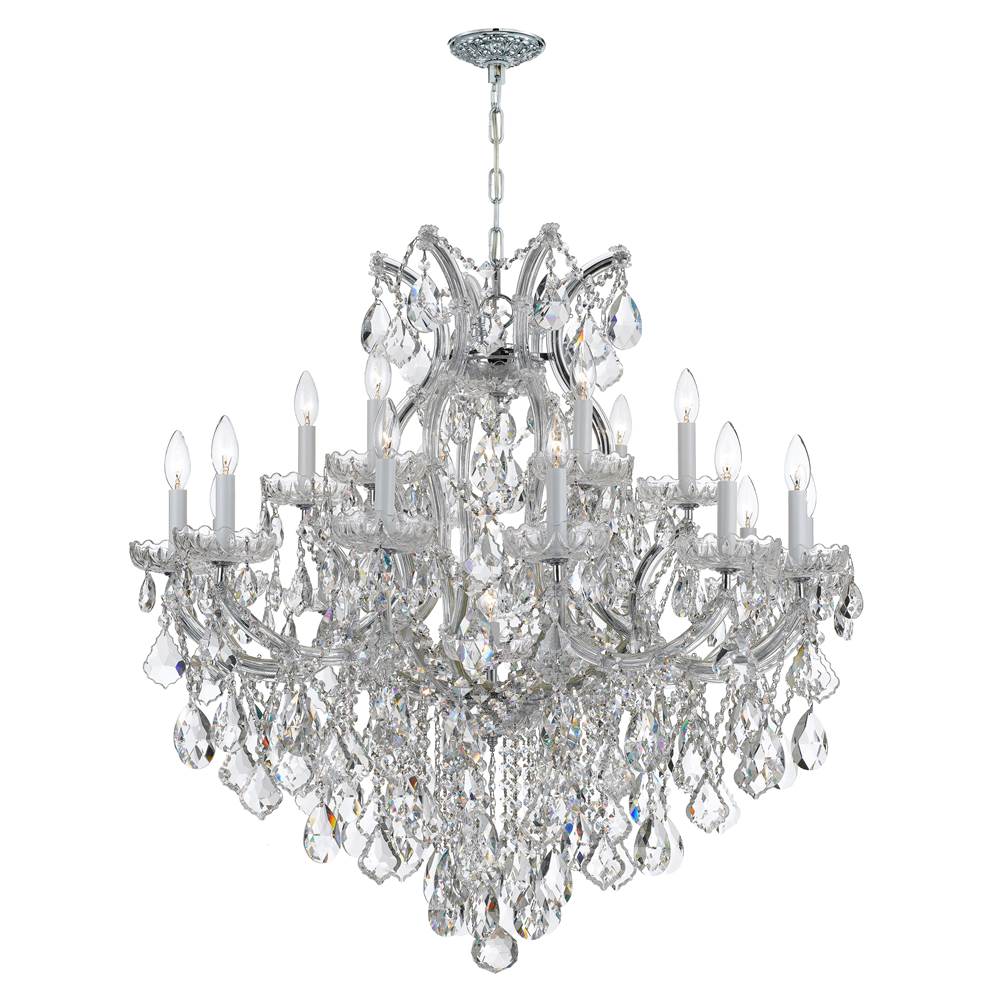 Crystorama 4418-CH-CL-S Polished Chrome Maria Theresa 19 Light Swarovski Strass Crystal Polished Chrome Chandelier Image 1
