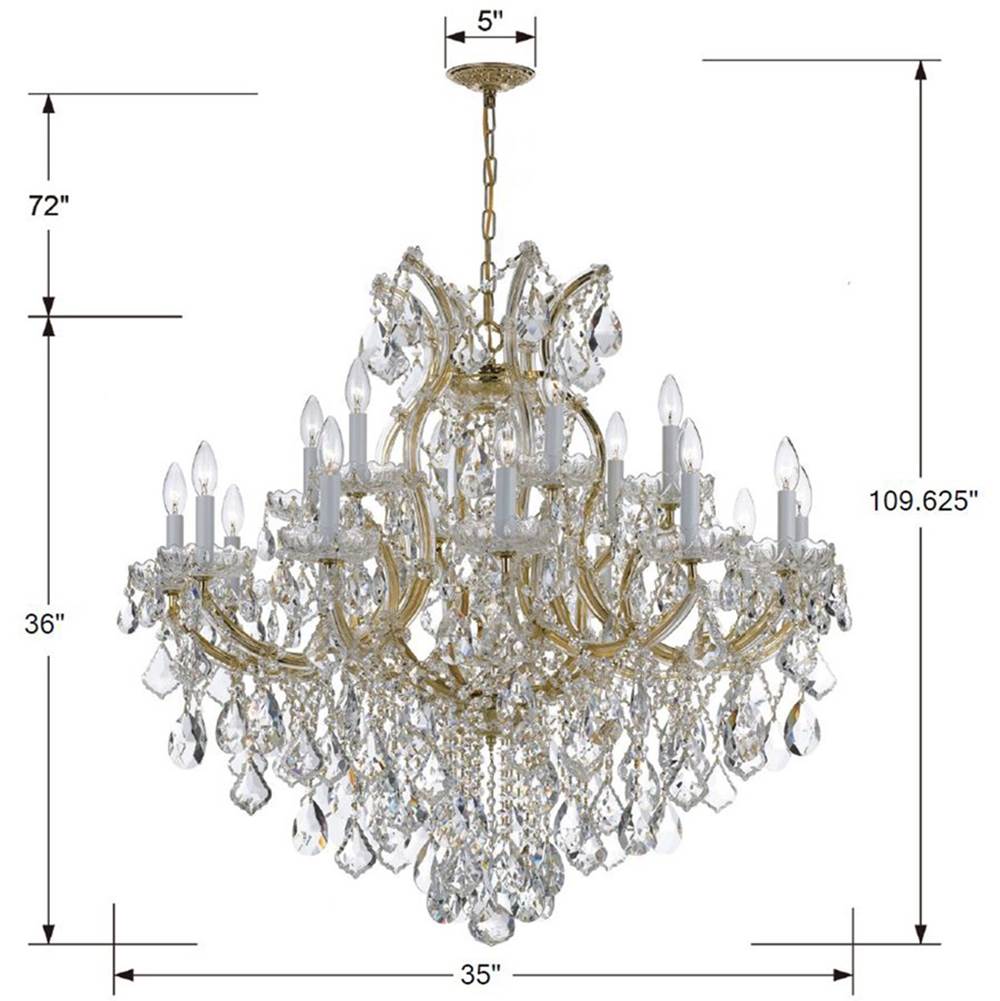 Crystorama Maria Theresa Maria Theresa 19 Light Hand Cut Crystal Polished Chrome Chandelier
