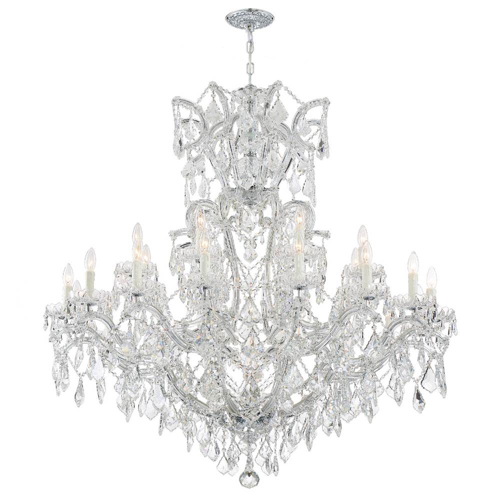 Crystorama 4424-CH-CL-MWP Polished Chrome Maria Theresa 25 Light Hand Cut Crystal Polished Chrome Chandelier Image 1